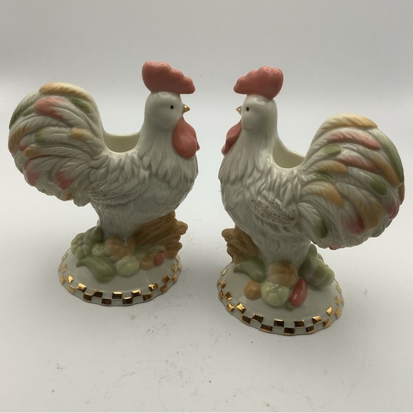 Vintage Lenox Rooster Candlestick Holders - Picture 1 of 8